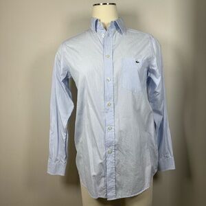 Lacoste Kids Sky Blue Button Down Shirt fit Small Adult